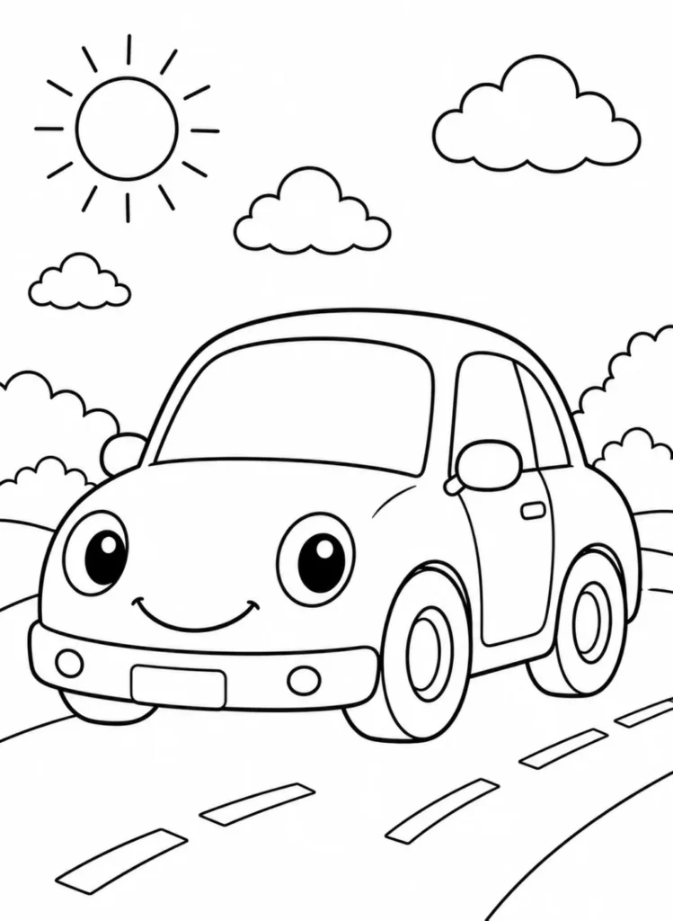 car coloring page printable