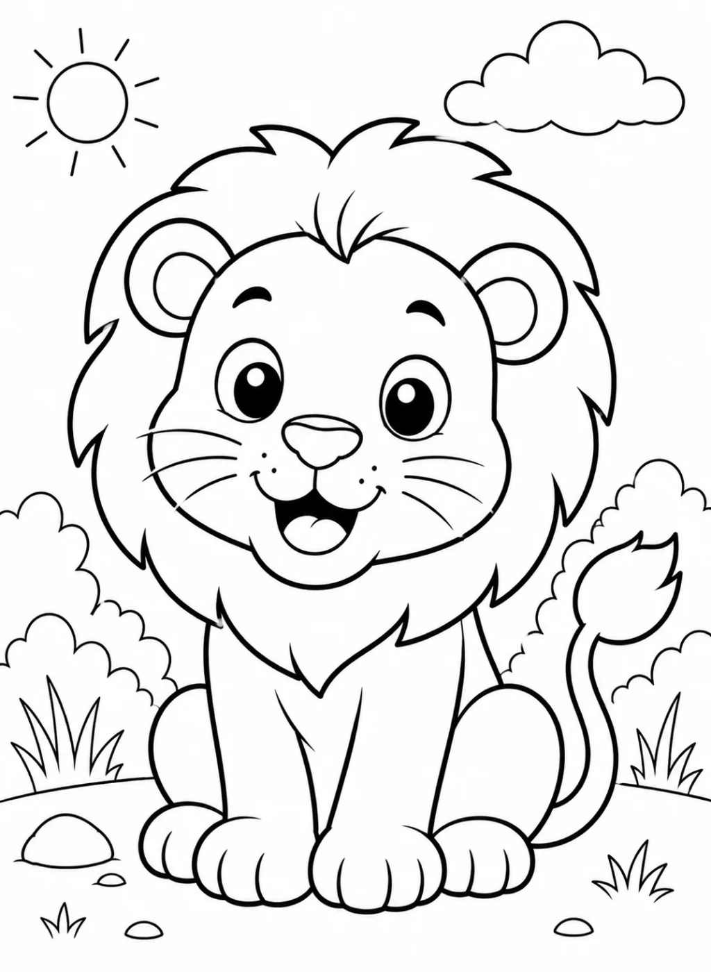 cartoon lion coloring page printable