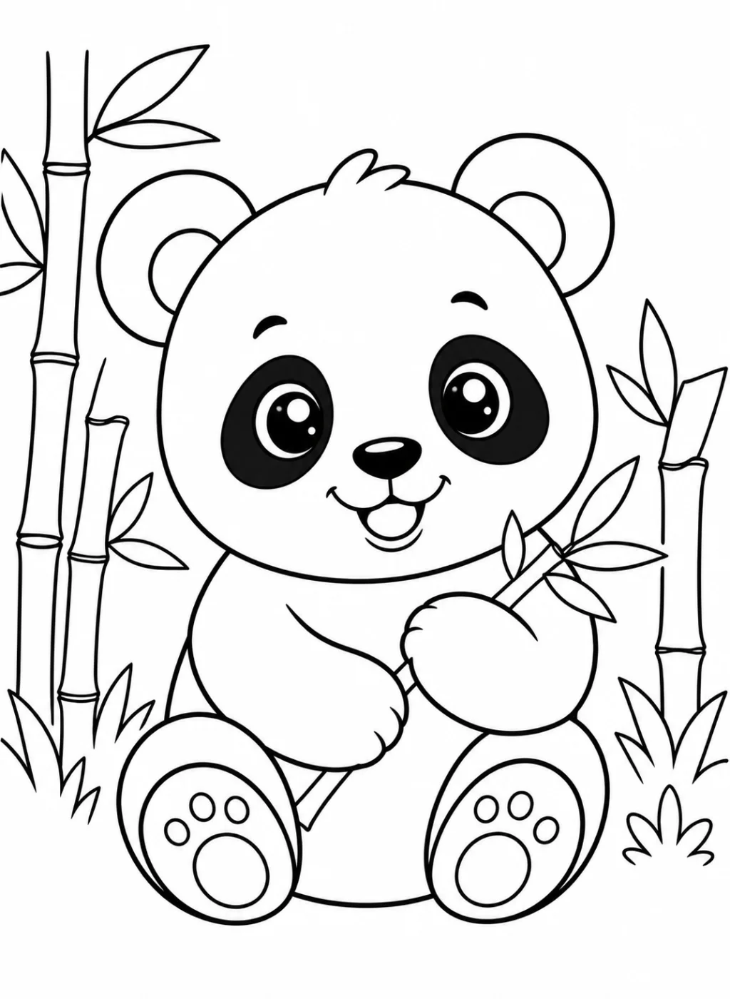 cute panda coloring page printable