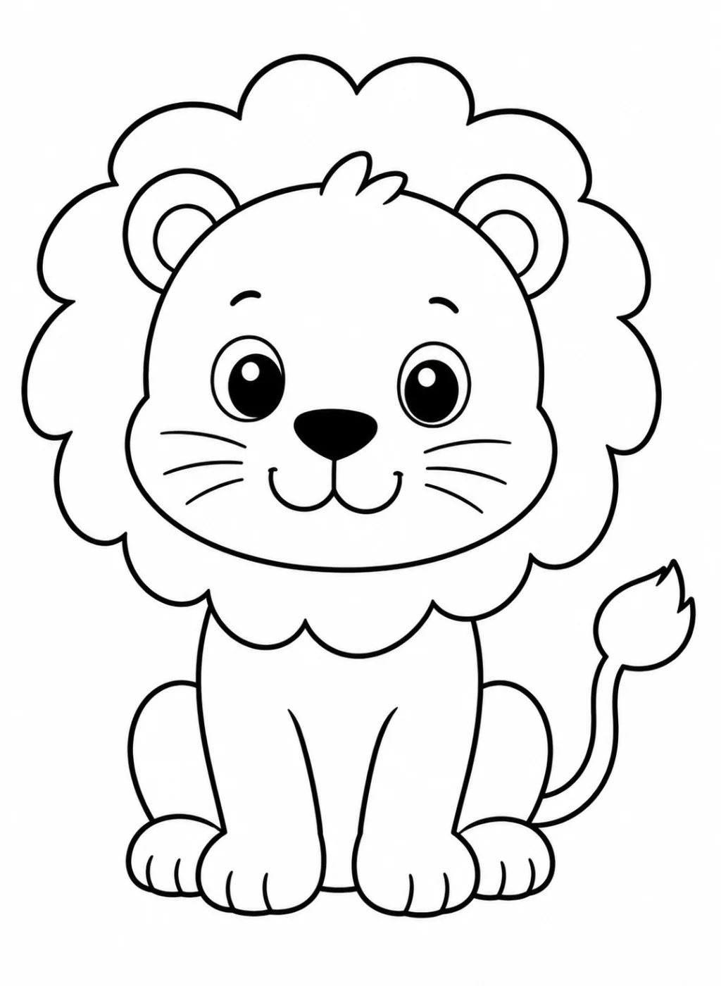 easy lion coloring page printable