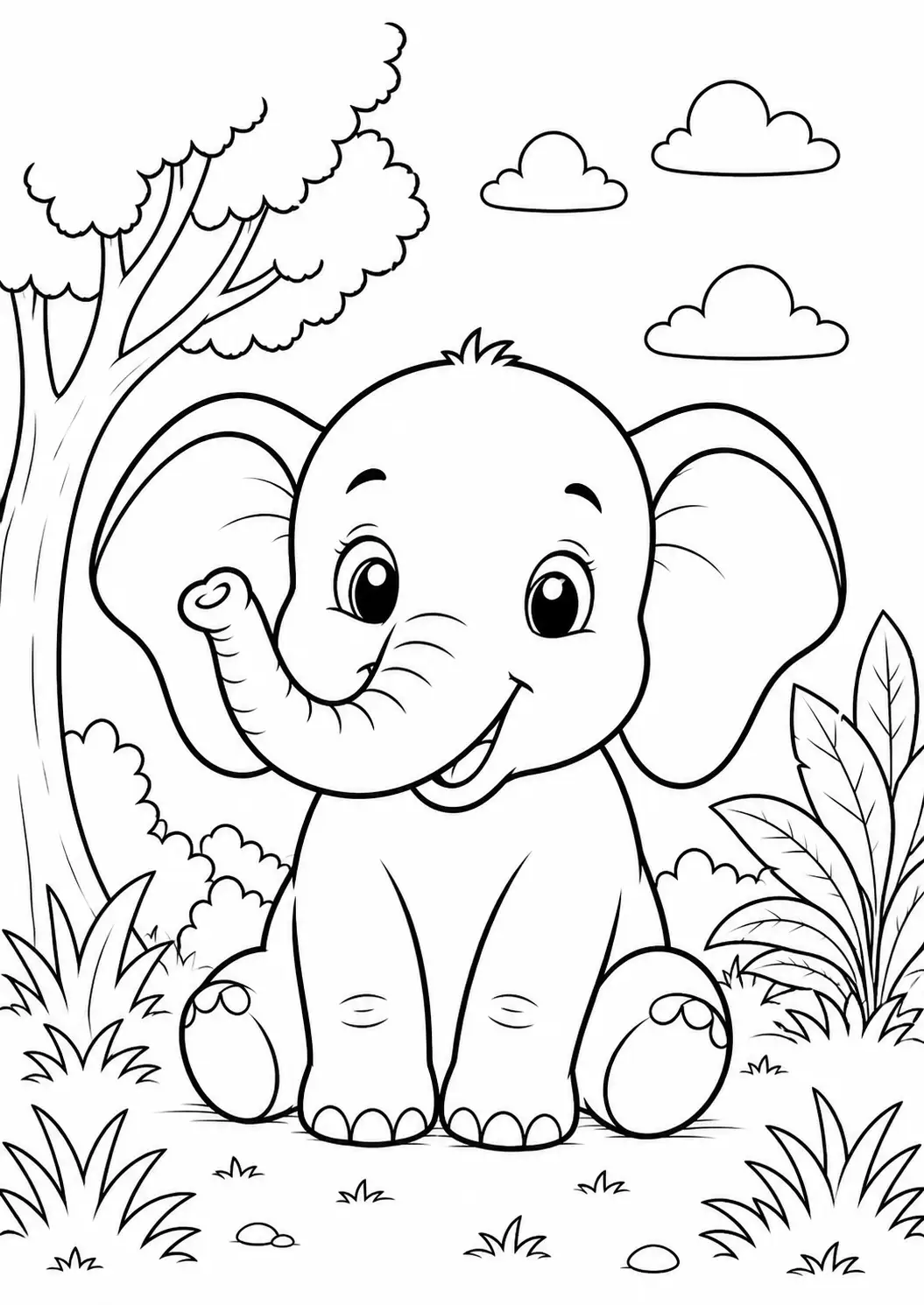 Elephant Coloring Page Printable