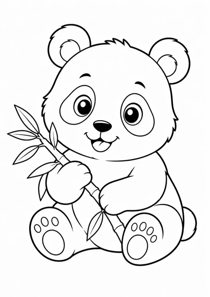 panda coloring page printable