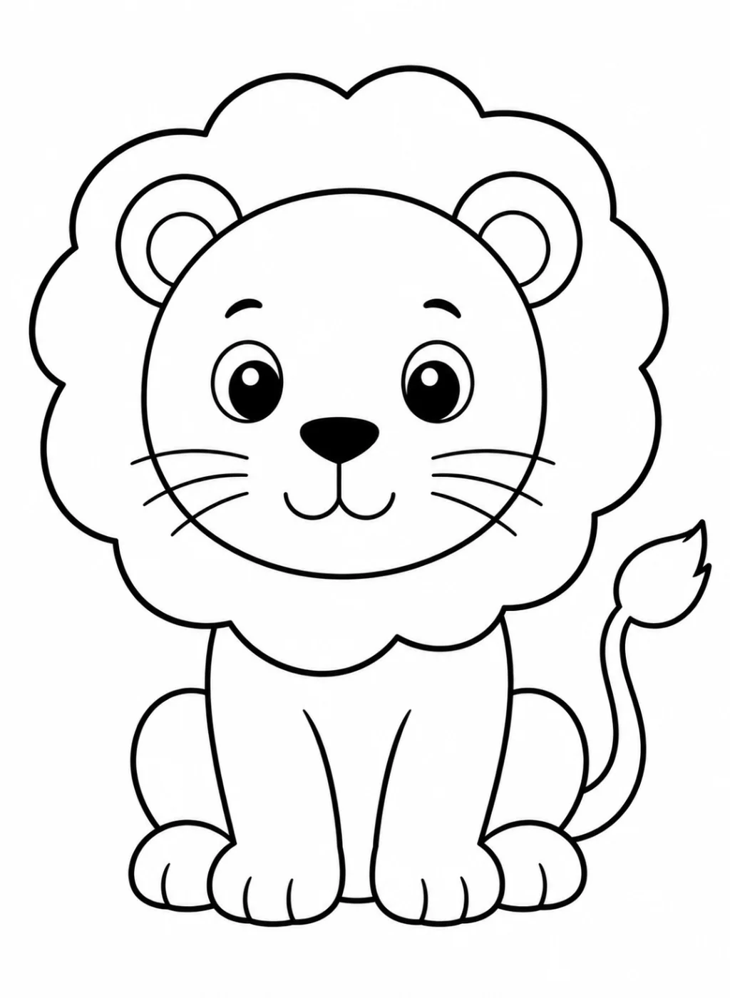 simple lion coloring page printable