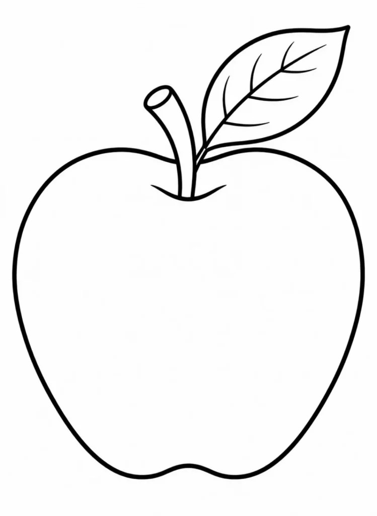 apple coloring page printable