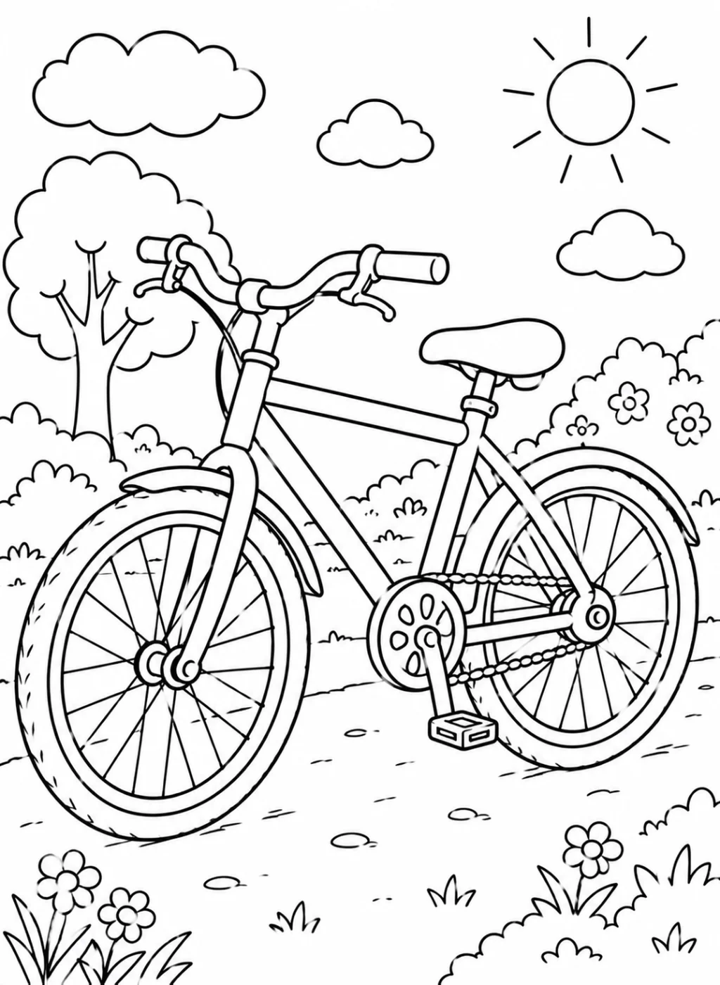 bicycle coloring page printable