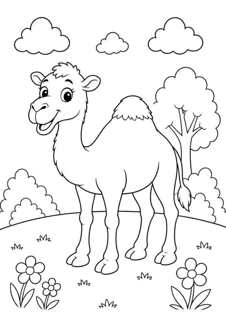camel coloring page printable
