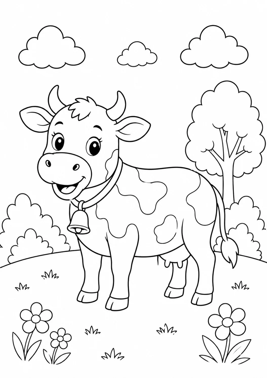 cow coloring page printable