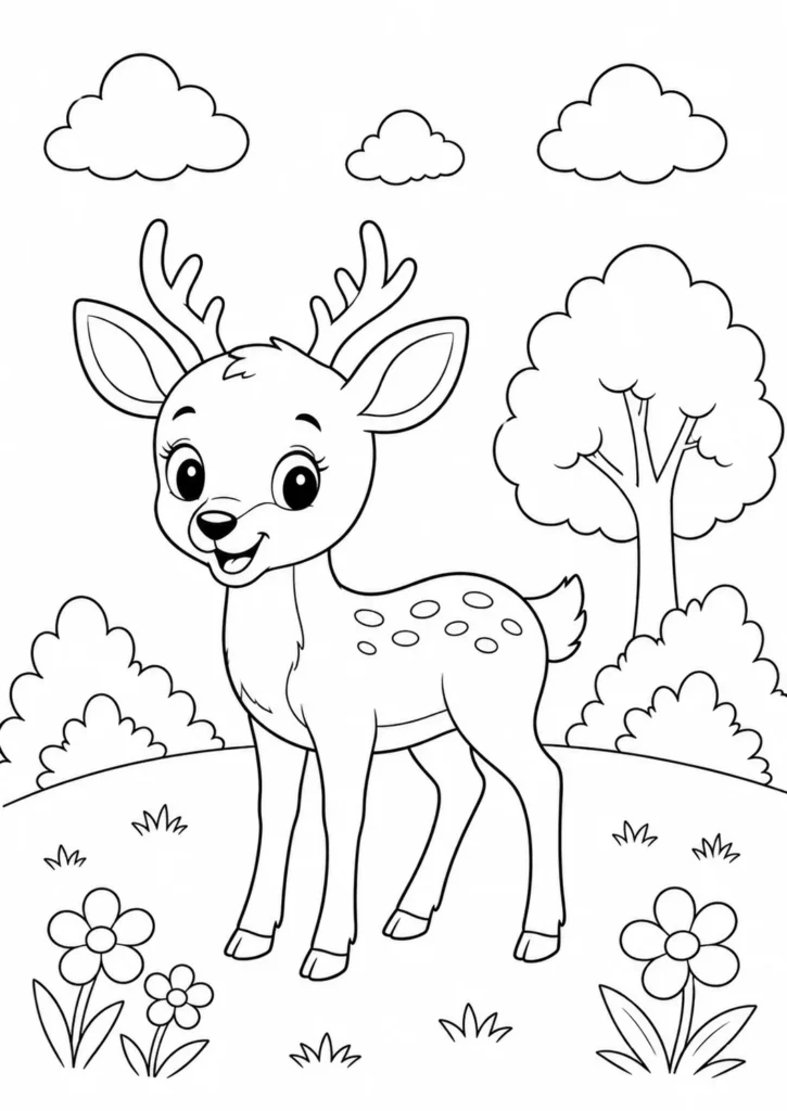 deer coloring page printable