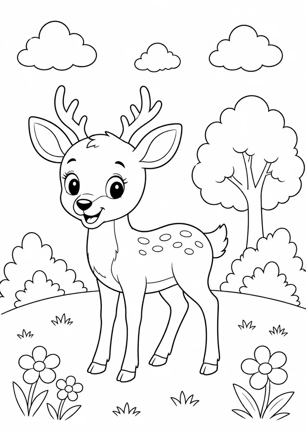 deer coloring page printable