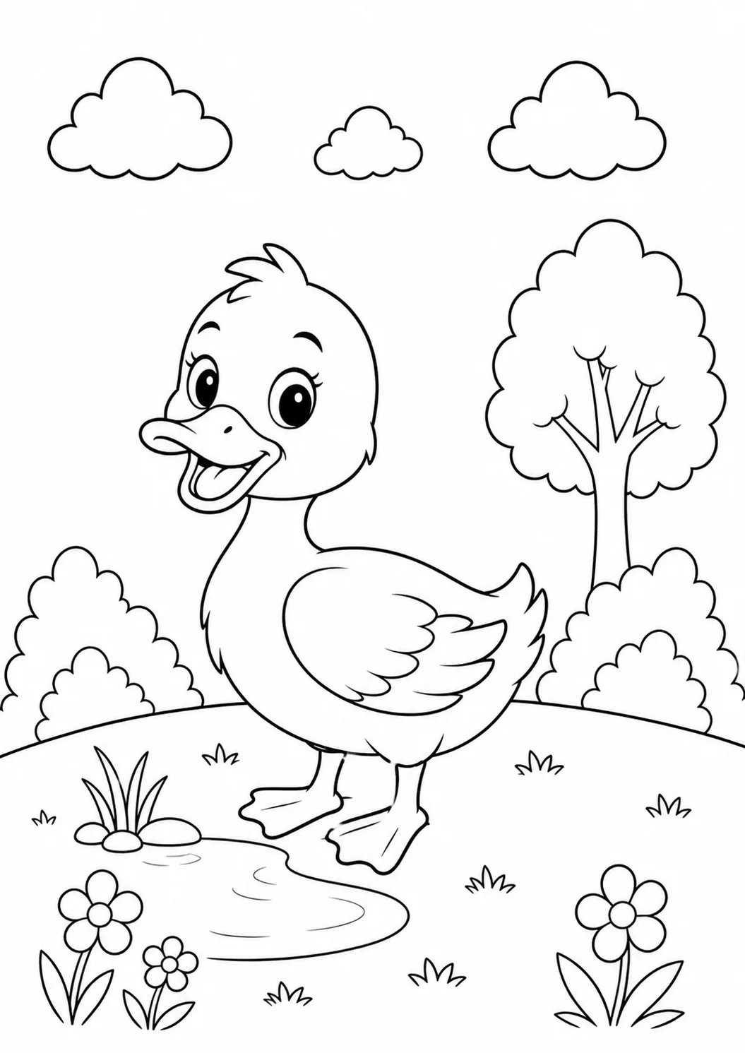 duck coloring page printable