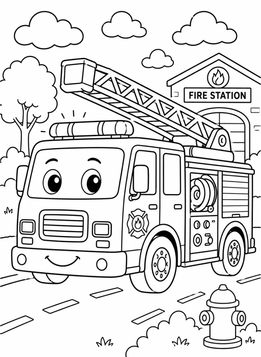 fire truck coloring page printable
