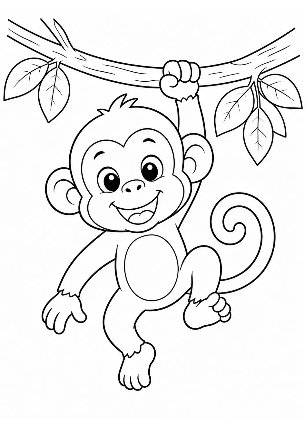 monkey coloring page printable