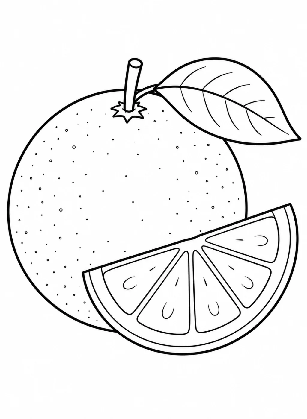 orange coloring page printable