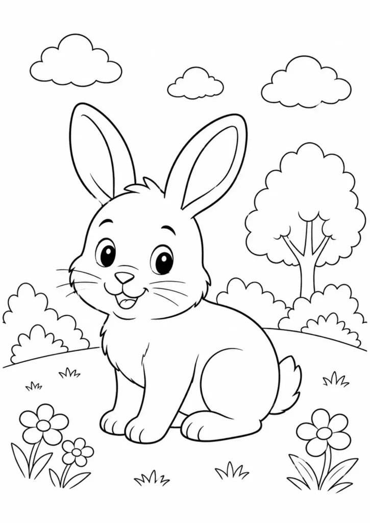 rabbit coloring page printable