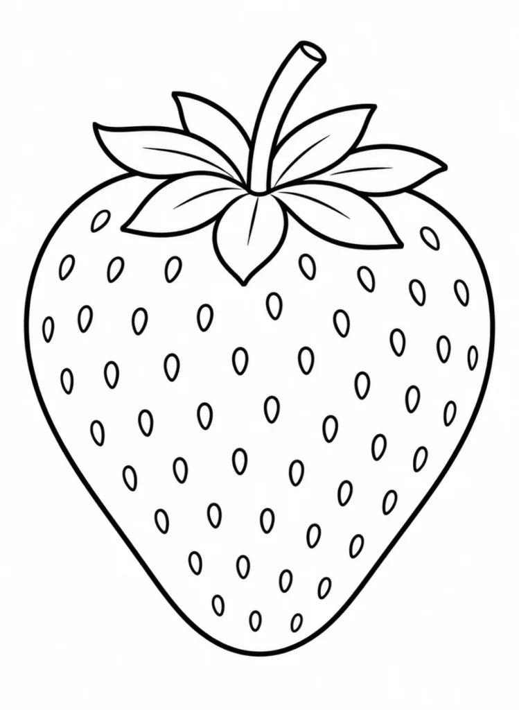 strawberry coloring page printable