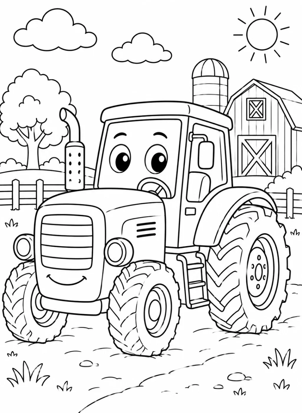 tractor coloring page printable