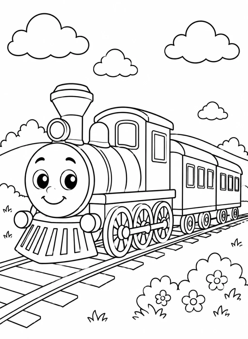 train coloring page printable