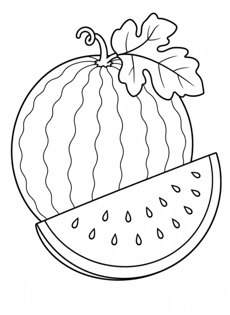 watermelon coloring page printable