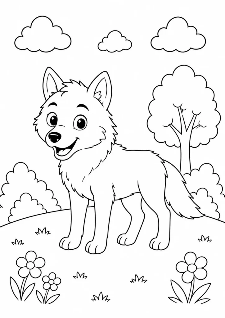 wolf coloring page printable