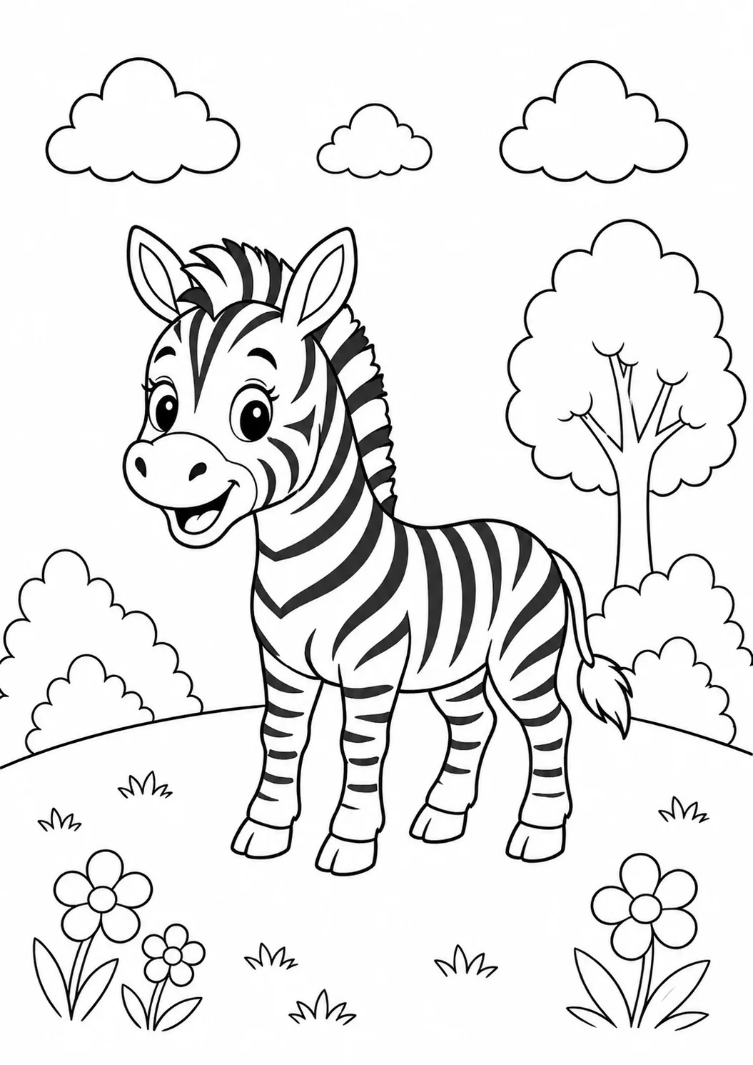 zebra coloring page printable